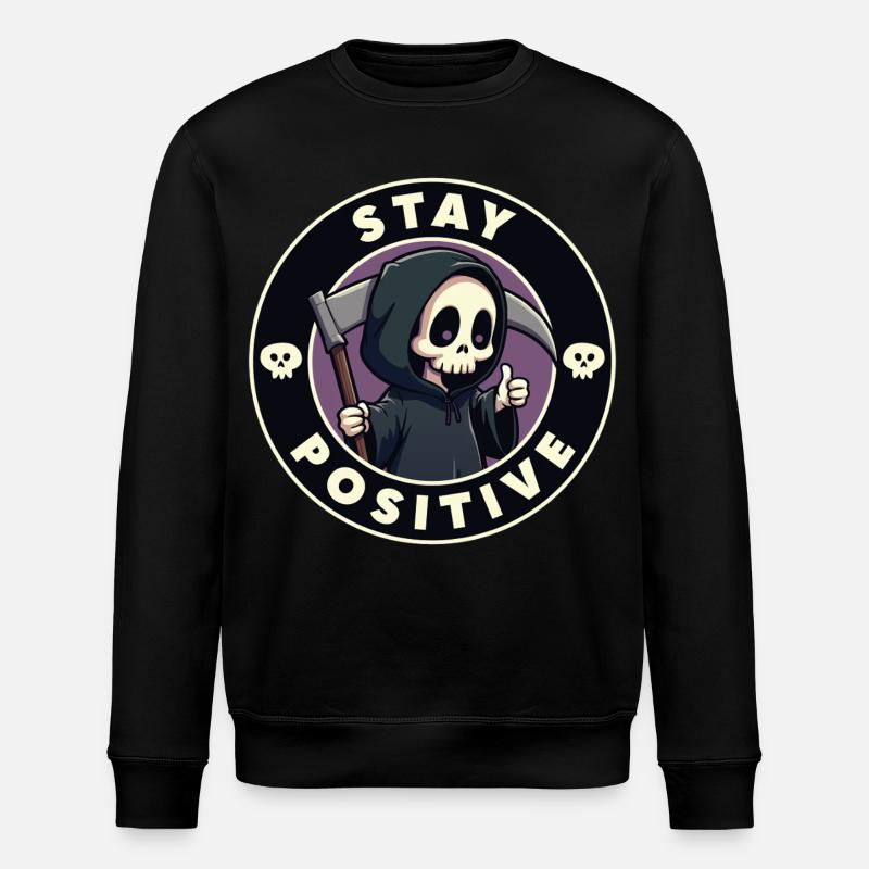 Bleiben Sie positiv - Stanley/Stella Unisex Bio-Sweatshirt ROLLER - Schwarz