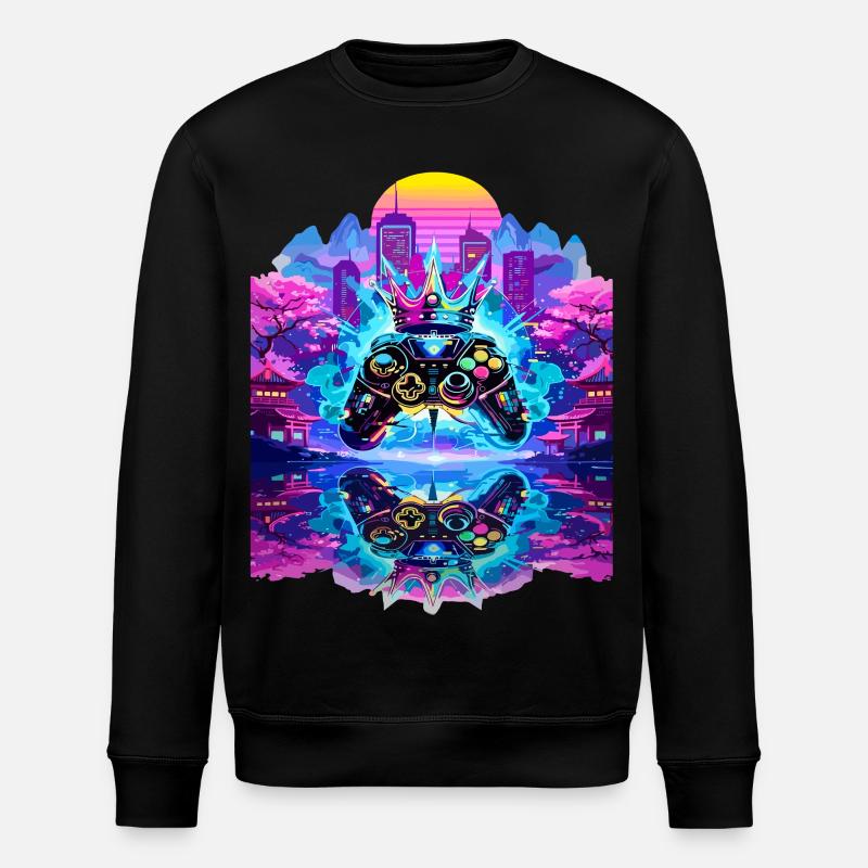 Gaming King Controller mit Spiegelung - Stanley/Stella Unisex Bio-Sweatshirt ROLLER - Schwarz