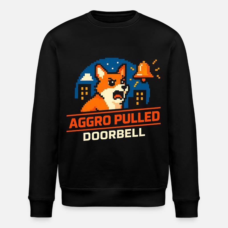 Aggro Drawn : Sonnette | Le chien aboie - Sweat bio ROLLER Stanley/Stella Unisexe - noir