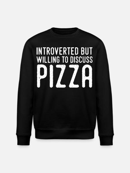 Introvert but Pizza Fan - Stanley/Stella ROLLER Unisex Organic Sweatshirt - black