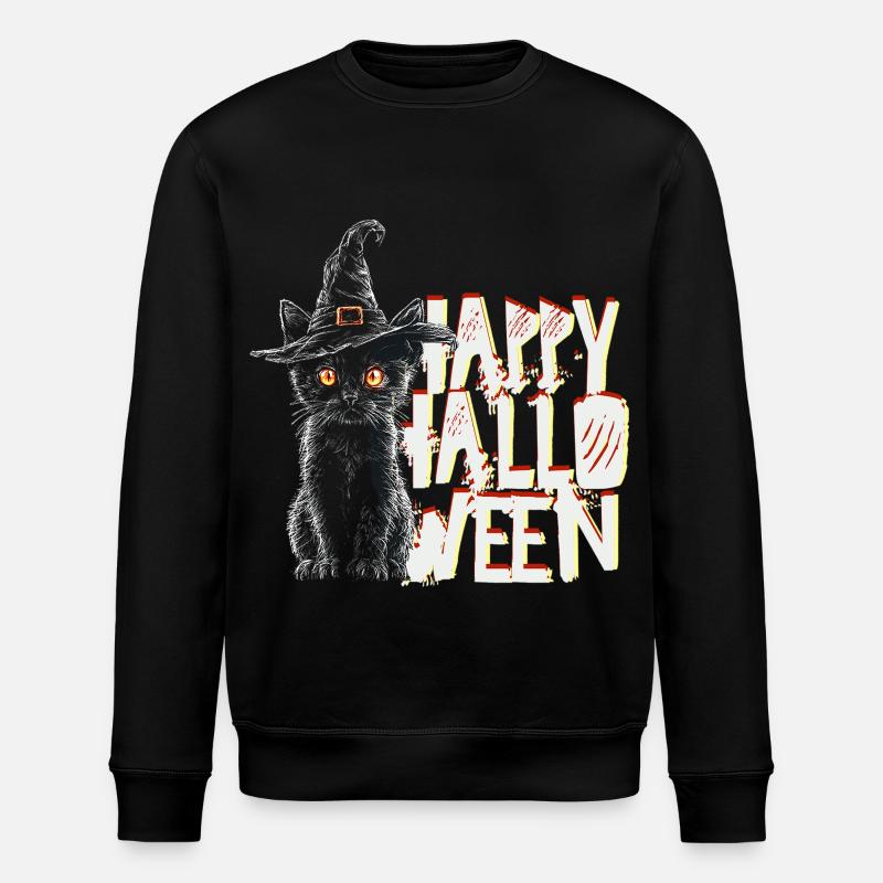 Joyeux chat d’Halloween - Sweat bio ROLLER Stanley/Stella Unisexe - noir