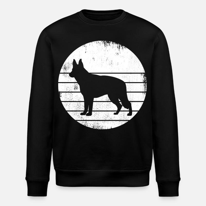 German Shepherd Drawing - Stanley/Stella ROLLER Unisex Organic Sweatshirt - black