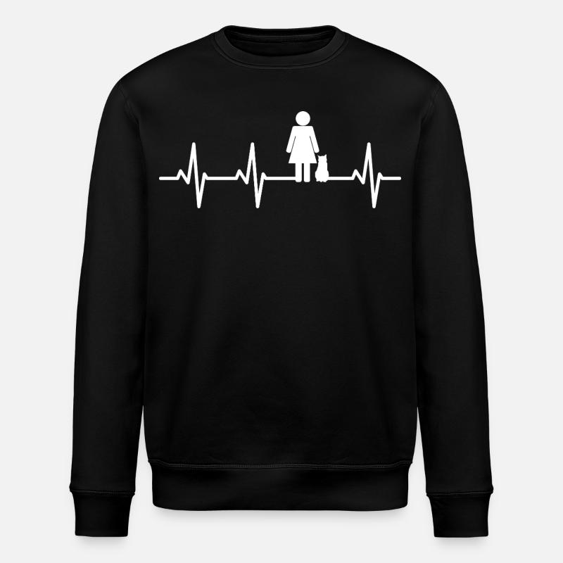 Cardiogramme de maman chat - Sweat bio ROLLER Stanley/Stella Unisexe - noir