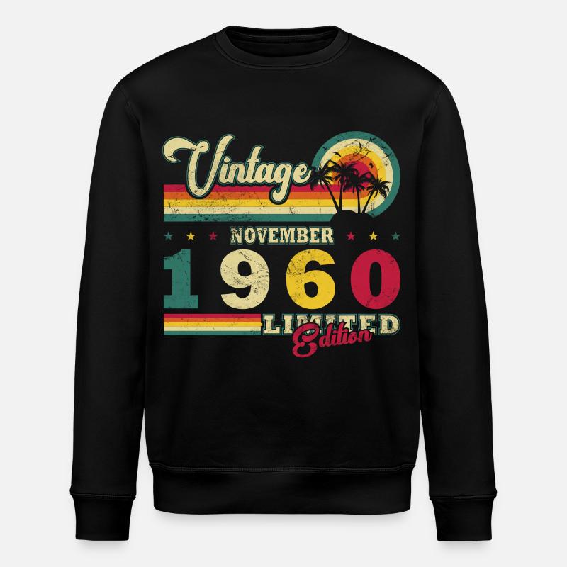 Anniversaire novembre 1960 - Sweat bio ROLLER Stanley/Stella Unisexe - noir