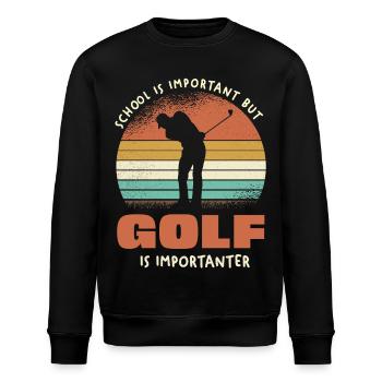 Golf Ist Wichtigster - Stanley/Stella Unisex Bio-Sweatshirt ROLLER - Schwarz - Vorne - Nik (191cm)