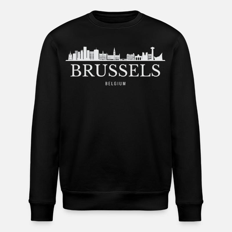 Silhouette de Bruxelles, Bruxelles Belgique - Sweat bio ROLLER Stanley/Stella Unisexe - noir