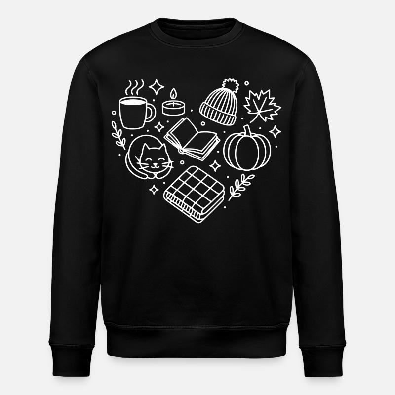 Herbst Herz - Stanley/Stella Unisex Bio-Sweatshirt ROLLER - Schwarz