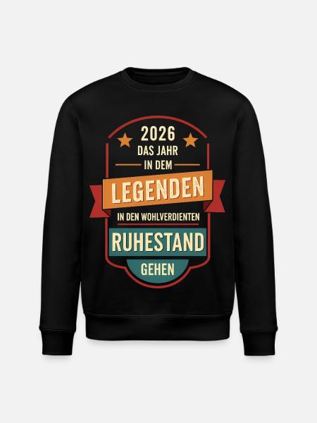 2026 Legend Retirement – Pensioner Pensioner Geschen - Stanley/Stella ROLLER Unisex Organic Sweatshirt - black