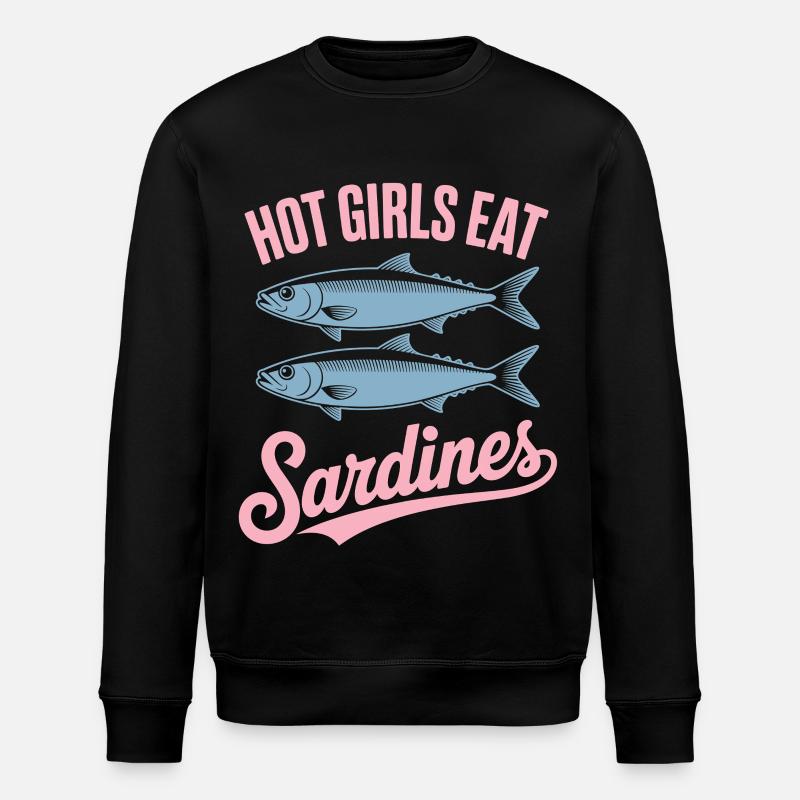 Sardines Pop Art Text - Stanley/Stella ROLLER Unisex Organic Sweatshirt - black