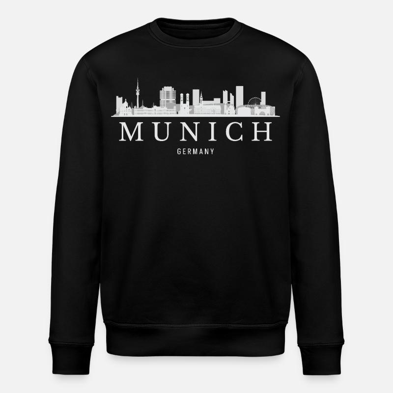 Munich Skyline, Munich Germany - Stanley/Stella ROLLER Unisex Organic Sweatshirt - black