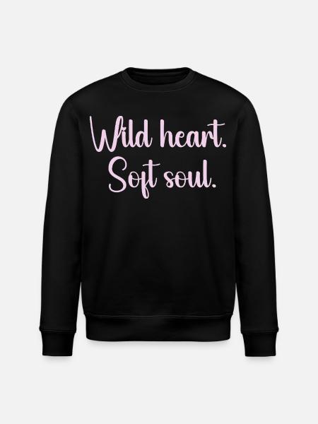 Wildes Herz Sanfte Seele - Stanley/Stella Unisex Bio-Sweatshirt ROLLER - Schwarz