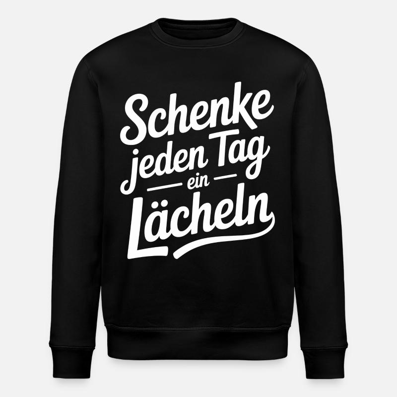 Give a smile every day - Stanley/Stella ROLLER Unisex Organic Sweatshirt - black
