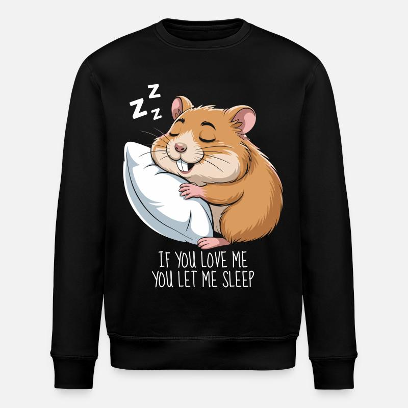 Hamster Sleeping - Stanley/Stella ROLLER Unisex Organic Sweatshirt - black