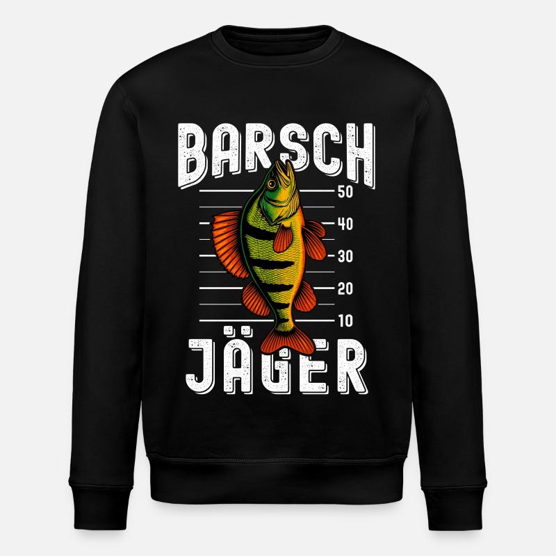 Barsch Jäger Barschangler Barsch Flussbarsch Angel - Stanley/Stella Unisex Bio-Sweatshirt ROLLER - Schwarz