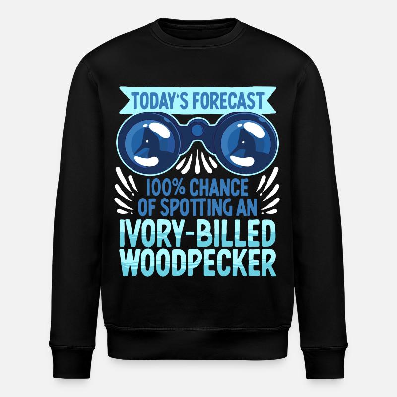 Elfenbein Specht Vogelbeobachter - Stanley/Stella Unisex Bio-Sweatshirt ROLLER - Schwarz