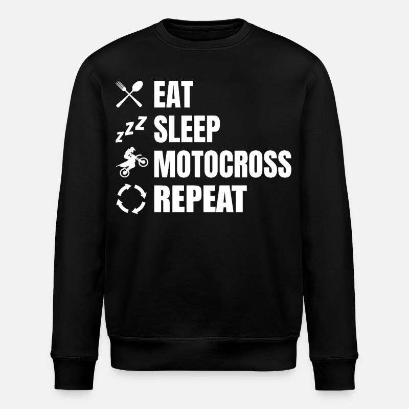 Manger, dormir, motocross, répéter - Sweat bio ROLLER Stanley/Stella Unisexe - noir