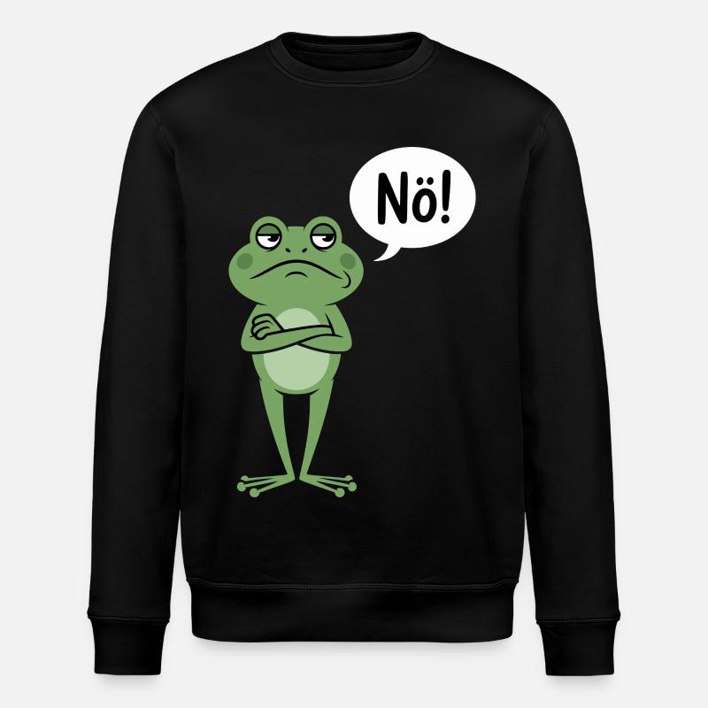 Skeptischer Frosch Mit Nö Spruch - Stanley/Stella Unisex Bio-Sweatshirt ROLLER - Schwarz