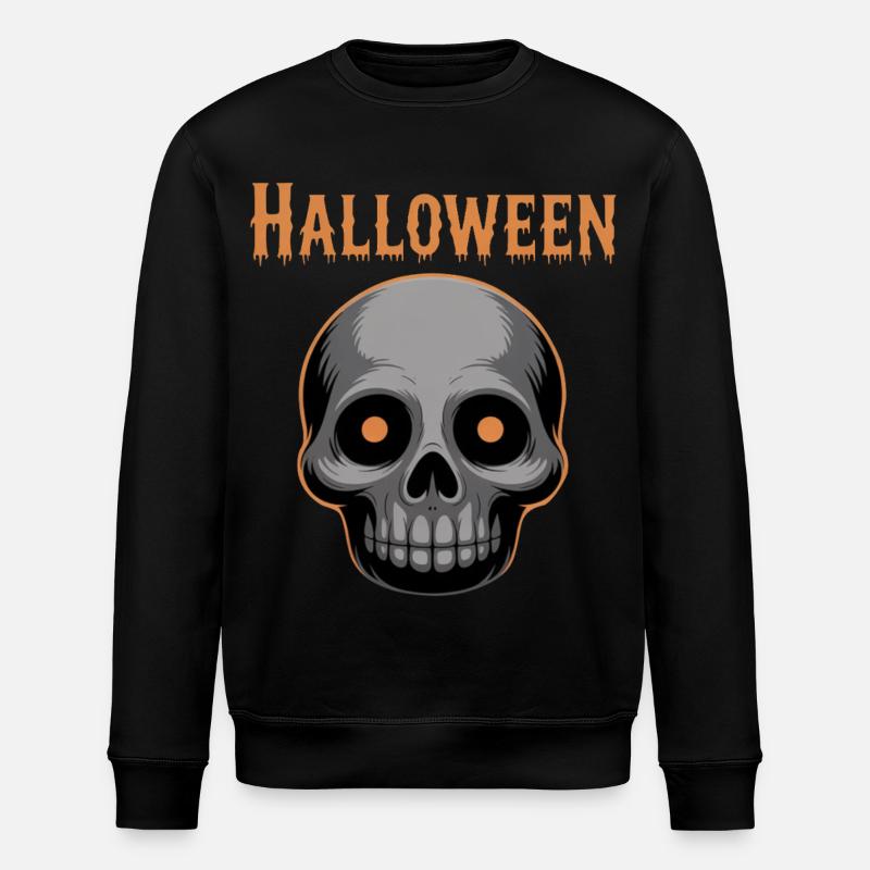 Halloween Schädel Grafik - Stanley/Stella Unisex Bio-Sweatshirt ROLLER - Schwarz