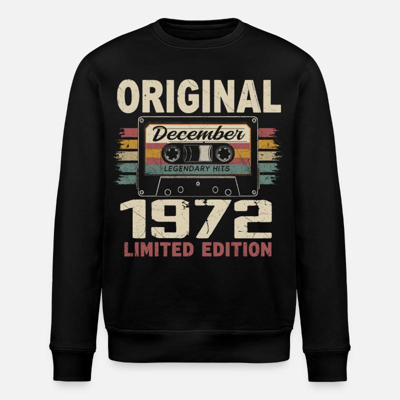 Cadeau D'anniversaire Décembre 1972 - Sweat bio ROLLER Stanley/Stella Unisexe - noir