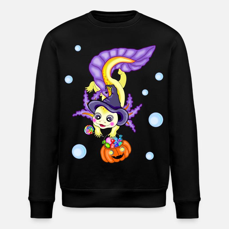 Halloween Axolotl Sorcière Citrouille - Sweat bio ROLLER Stanley/Stella Unisexe - noir