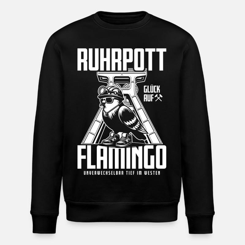 Ruhropt Flamingo Industriestil - Stanley/Stella Unisex Bio-Sweatshirt ROLLER - Schwarz