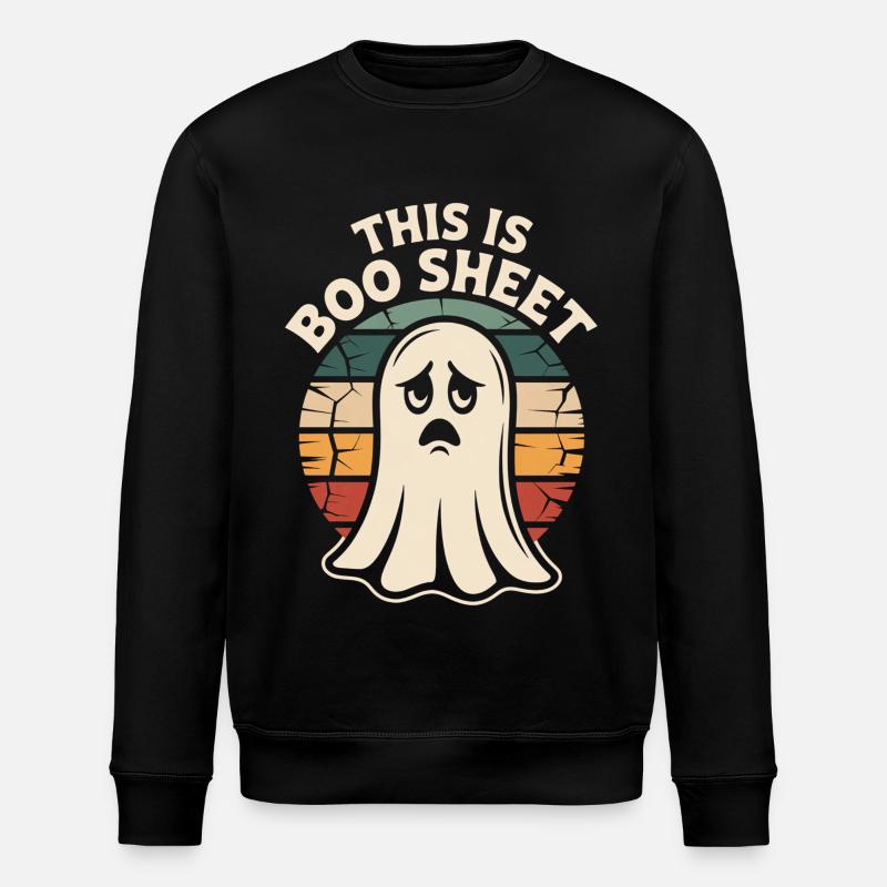Geist Halloween Retro - Stanley/Stella Unisex Bio-Sweatshirt ROLLER - Schwarz