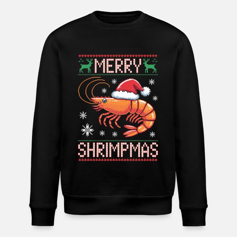 Merry Shrimpmas Ugly Christmas - Stanley/Stella Unisex Bio-Sweatshirt ROLLER - Schwarz