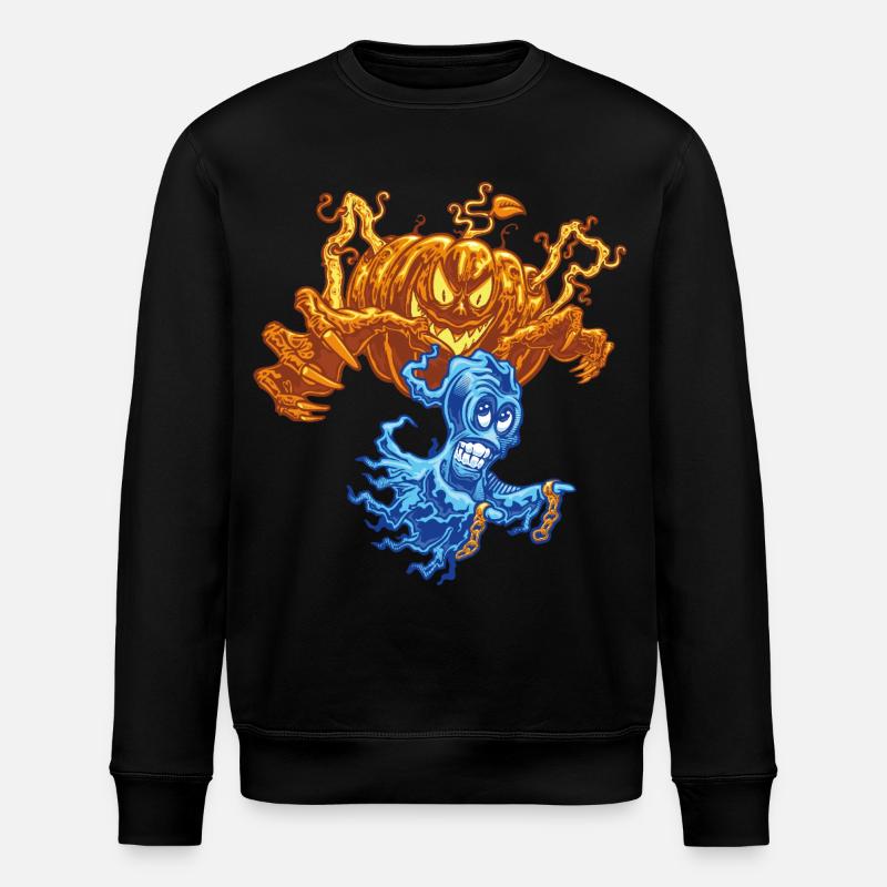 🎃Spukhafter Kürbis-Geisterjäger 👻 - Stanley/Stella Unisex Bio-Sweatshirt ROLLER - Schwarz