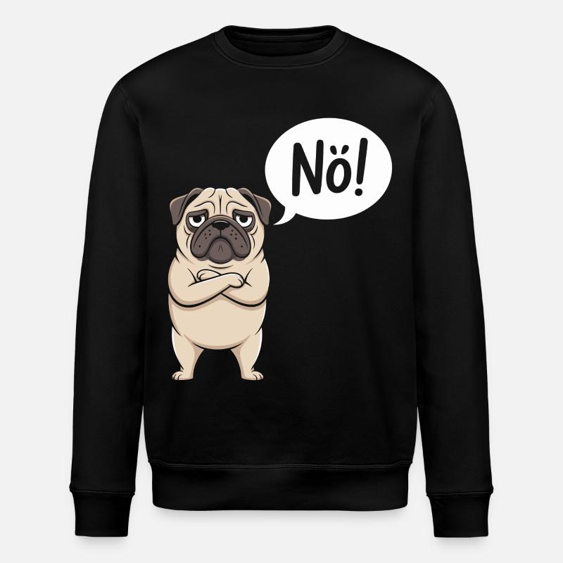 Carlin Nope Drôle Chien Design - Sweat bio ROLLER Stanley/Stella Unisexe - noir