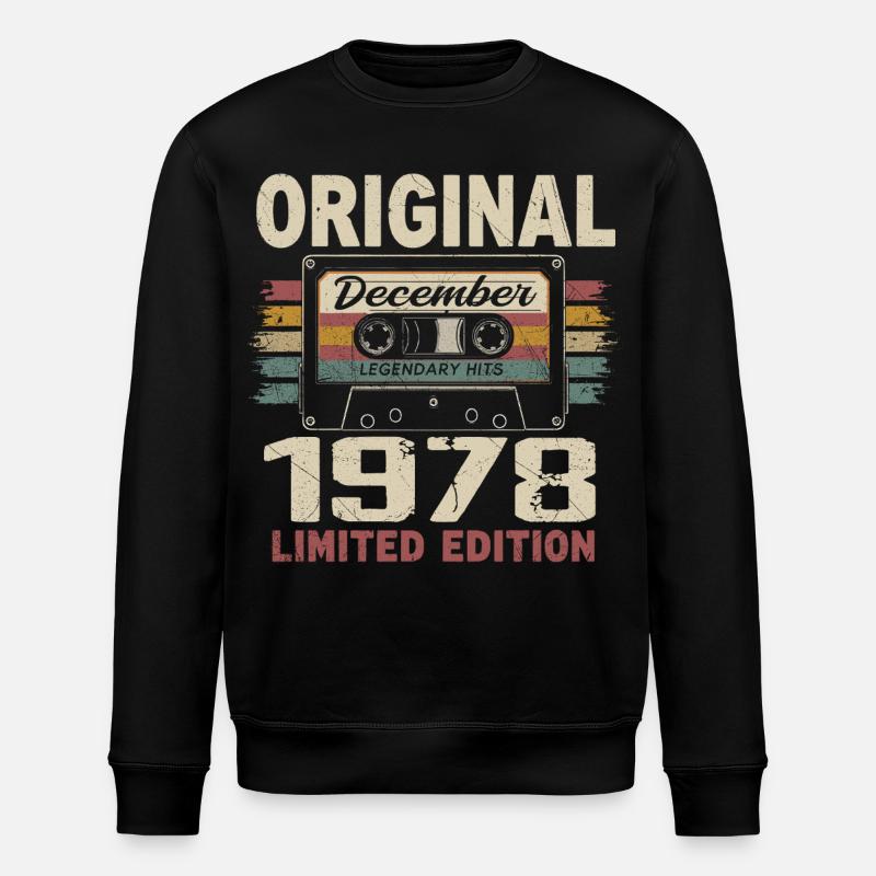 Cadeau D'anniversaire Décembre 1978 - Sweat bio ROLLER Stanley/Stella Unisexe - noir