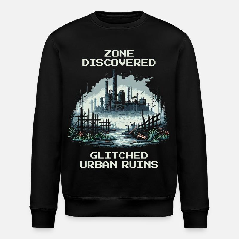 Zone Discovered: Bugged City Ruins - Stanley/Stella ROLLER Unisex Organic Sweatshirt - black