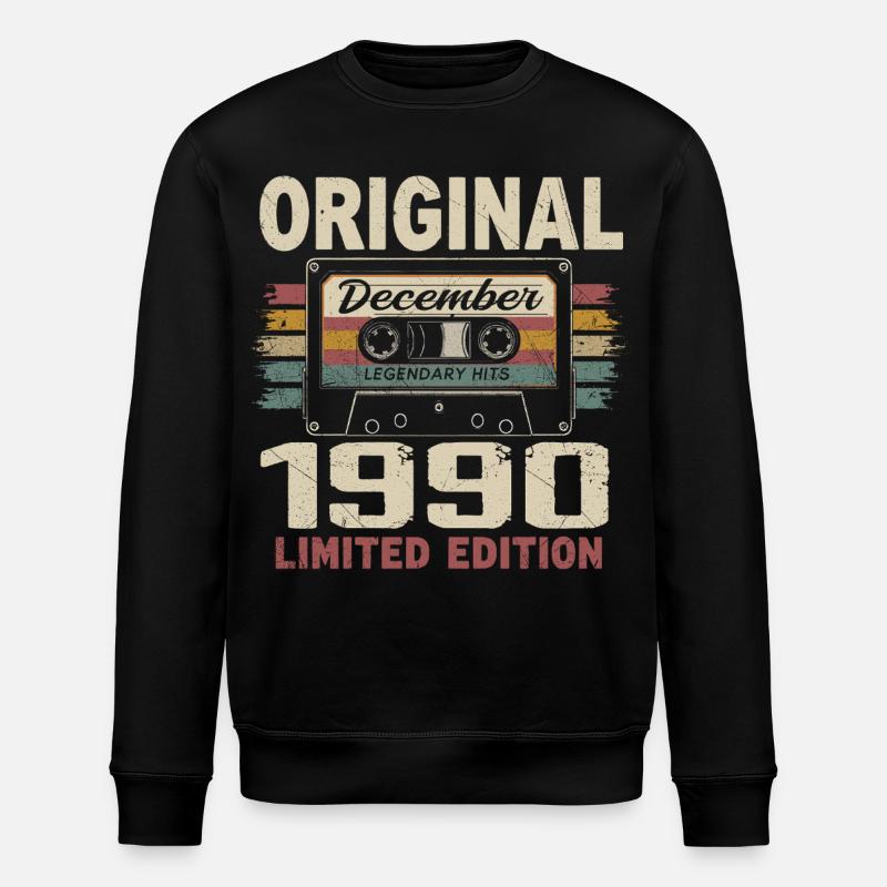 Cadeau D'anniversaire Décembre 1990 - Sweat bio ROLLER Stanley/Stella Unisexe - noir