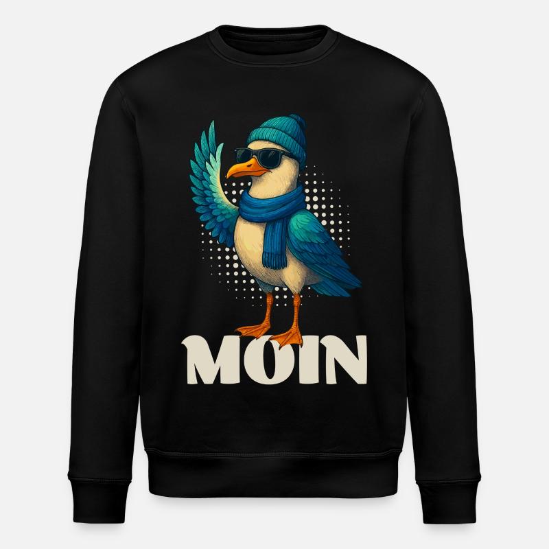 Coole Möwe - Moin - Stanley/Stella Unisex Bio-Sweatshirt ROLLER - Schwarz