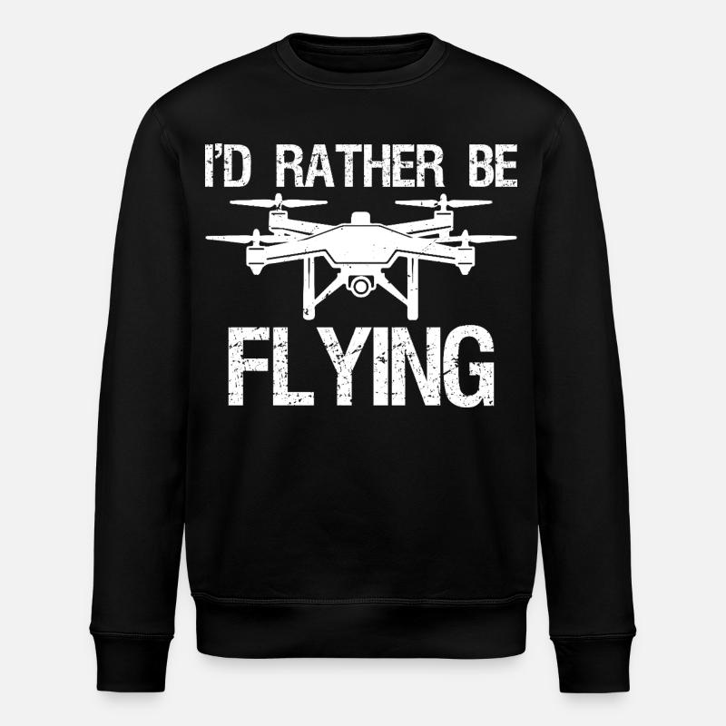 I'd rather be flying - Stanley/Stella ROLLER Unisex Organic Sweatshirt - black