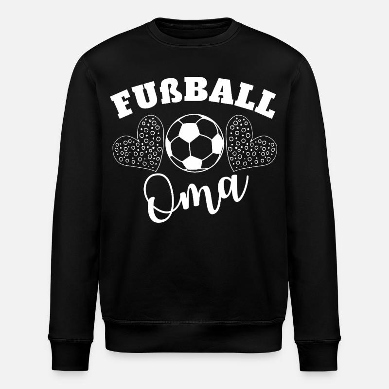 Fußball Oma Herzdesign - Stanley/Stella Unisex Bio-Sweatshirt ROLLER - Schwarz