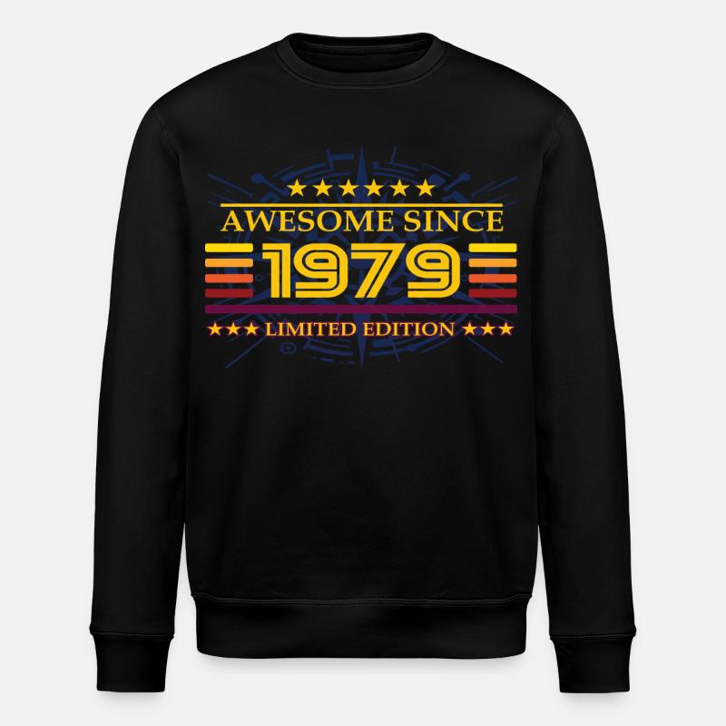 Awesome since 1979 Limited Edition - Stanley/Stella ROLLER Unisex Organic Sweatshirt - black