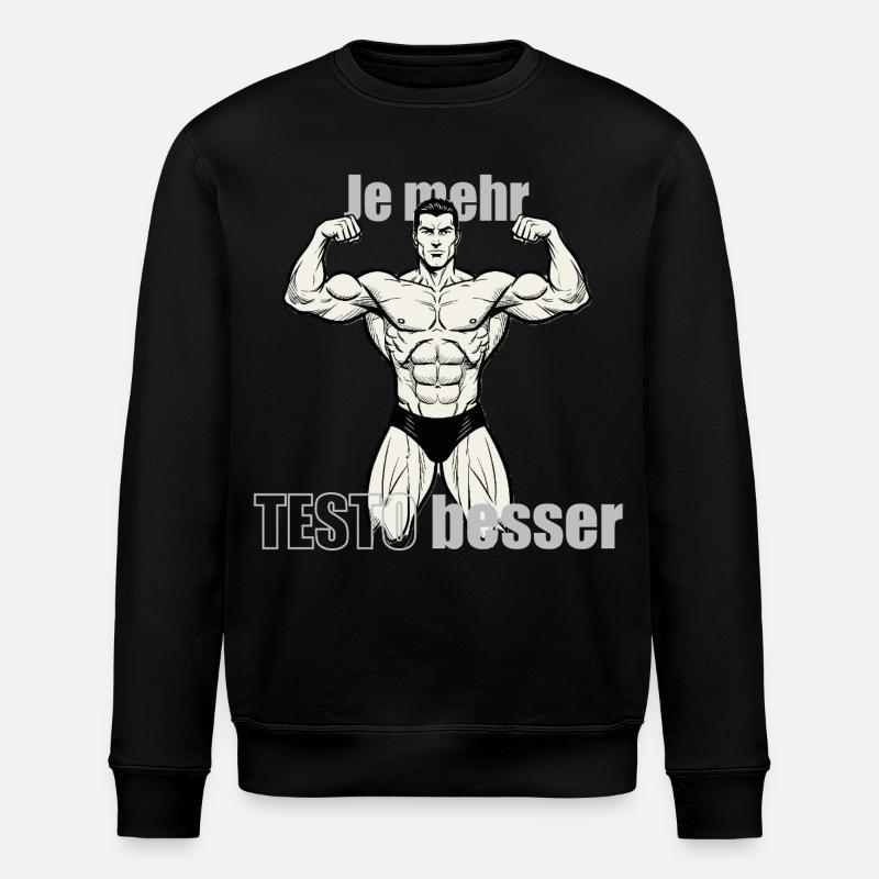 Muskelheld Kraftpose Druckdesign - Stanley/Stella Unisex Bio-Sweatshirt ROLLER - Schwarz