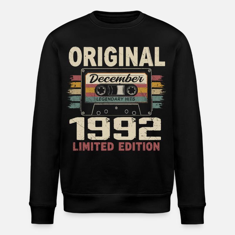 Cadeau D'anniversaire Décembre 1992 - Sweat bio ROLLER Stanley/Stella Unisexe - noir