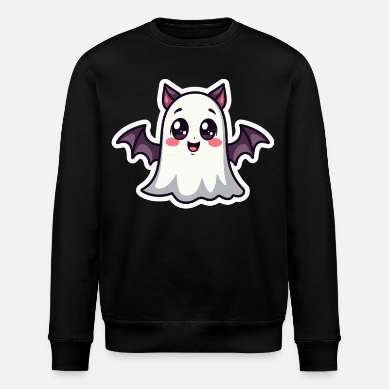 Halloween Bat Ghost - Stanley/Stella ROLLER Unisex Organic Sweatshirt - black