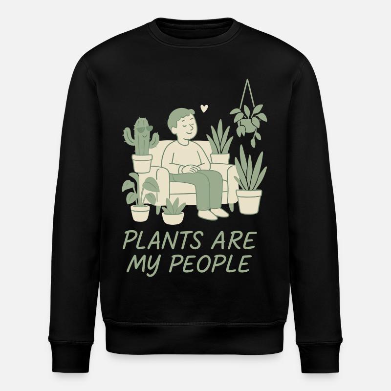 Pflanzen Sind Meine Freunde - Stanley/Stella Unisex Bio-Sweatshirt ROLLER - Schwarz