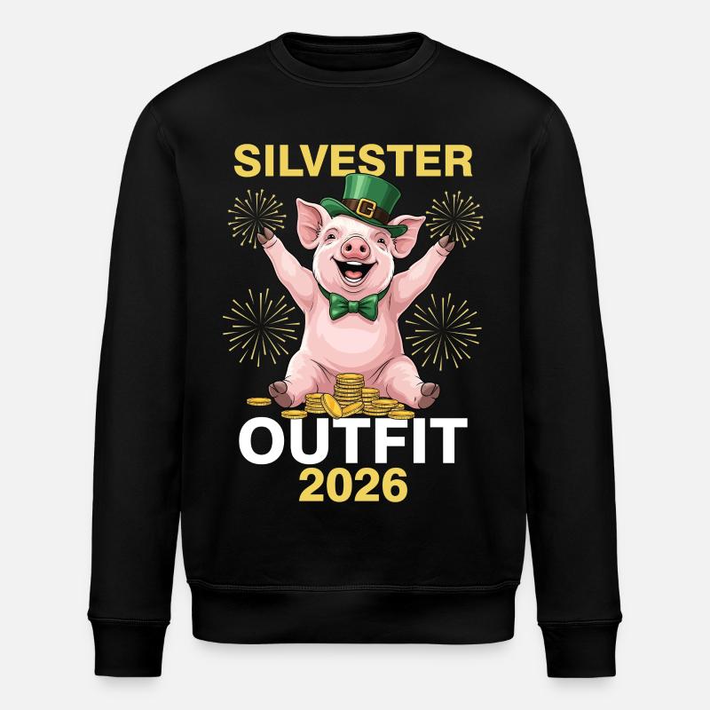 Silvester Outfit 2026 - Stanley/Stella Unisex Bio-Sweatshirt ROLLER - Schwarz
