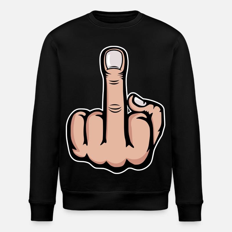 Mittelfinger Stinkefinger Design - Stanley/Stella Unisex Bio-Sweatshirt ROLLER - Schwarz