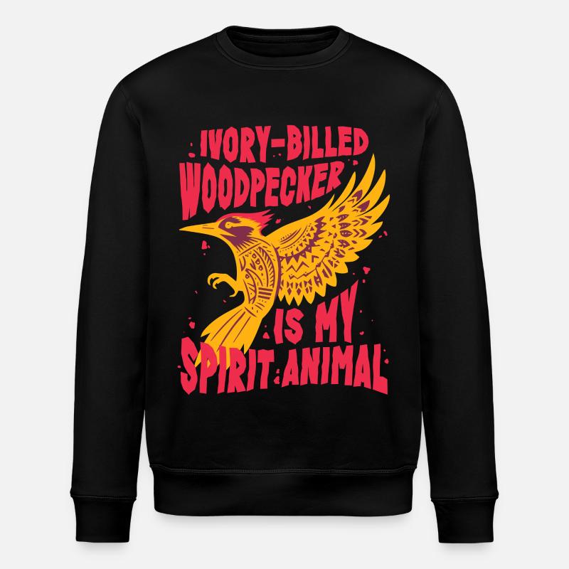 Elfenbein Specht Vogelbeobachter - Stanley/Stella Unisex Bio-Sweatshirt ROLLER - Schwarz