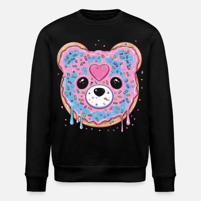 Dessert sucré beignet avec givré - Sweat bio ROLLER Stanley/Stella Unisexe - noir