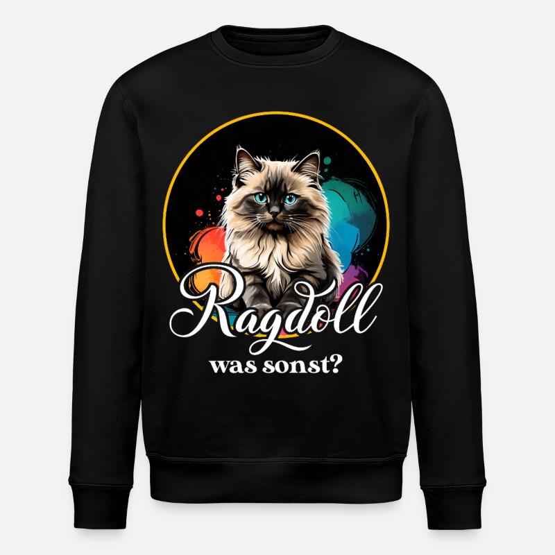 Ragdoll Katze - Stanley/Stella Unisex Bio-Sweatshirt ROLLER - Schwarz