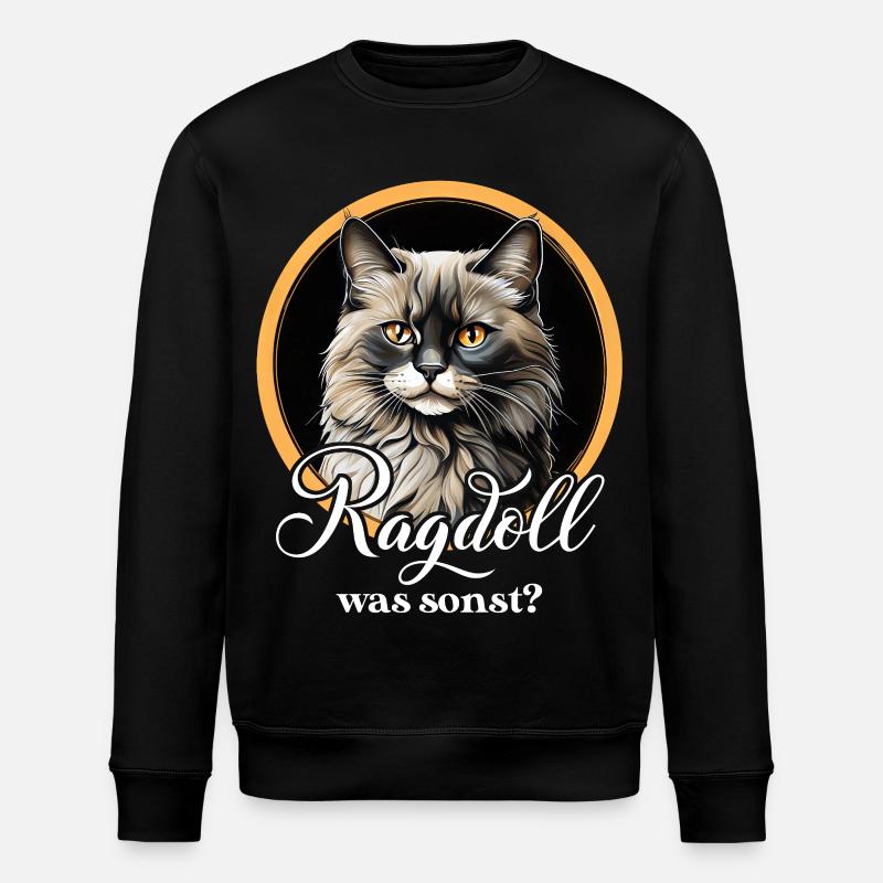 Ragdoll Cat Portrait Circle - Stanley/Stella ROLLER Unisex Organic Sweatshirt - black