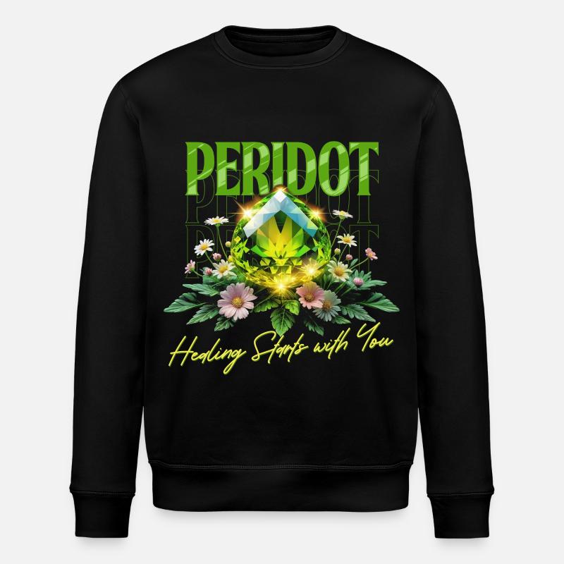 Pierre de naissance Péridot d’Août - Sweat bio ROLLER Stanley/Stella Unisexe - noir