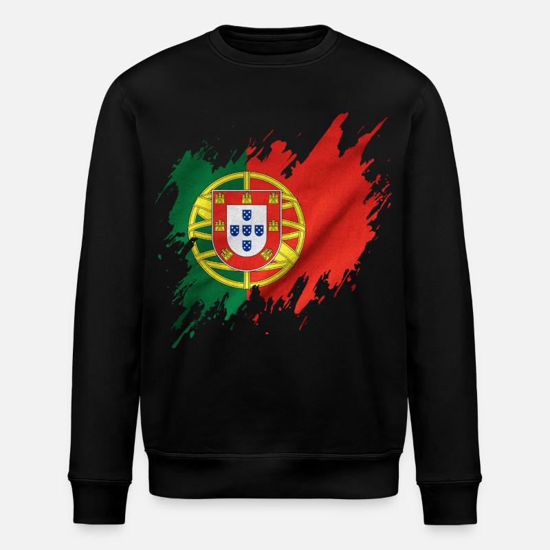 Drapeau du Portugal, style déchiré - Sweat bio ROLLER Stanley/Stella Unisexe - noir