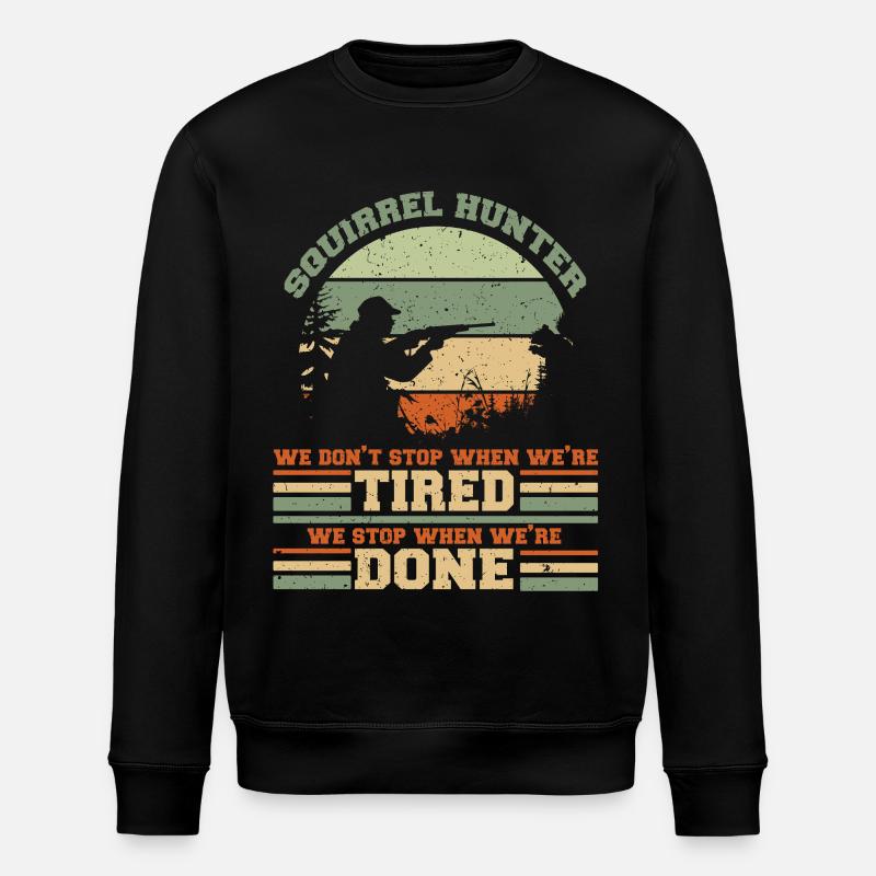 Squirrel Hunter Tree Rat - Stanley/Stella ROLLER Unisex Organic Sweatshirt - black