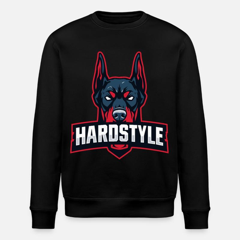 Dobermankopf – HARDSTYLE  - Stanley/Stella Unisex Bio-Sweatshirt ROLLER - Schwarz